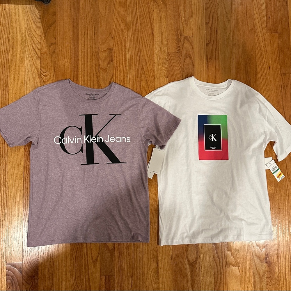 Two new Calvin Klein Jeans short sleeves shirt NWT Youth Large 14/16